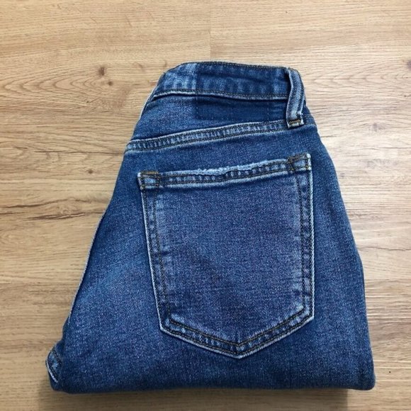 Abercrombie & Fitch The Mom High Rise Jeans 25 Raw Blue Medium Vintage Retro - Picture 10 of 10